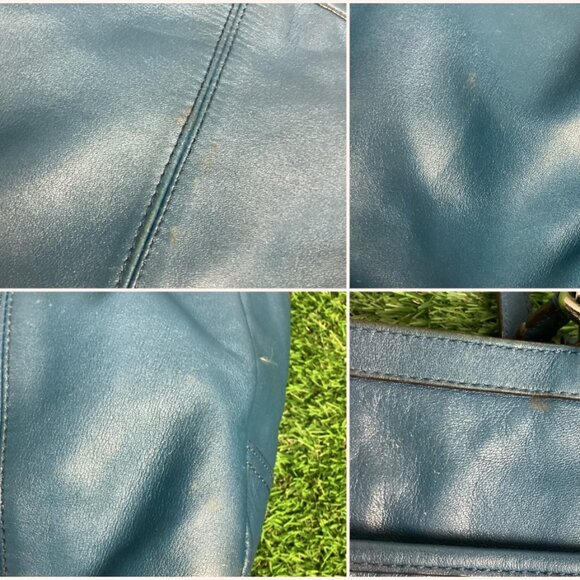 COACH Blue Leather Pleated Gallery East West Tote Handbag 17721 - Picture 15 of 16